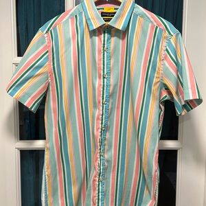 Thomson & Richards Pastel Striped Button Down Shirt
